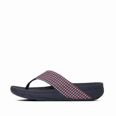 Fitflop Surfa Toe-Post - Sandalen Damen - Navy (BIV961375)